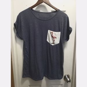 Short Sleeve Flamingo Pocket Tee